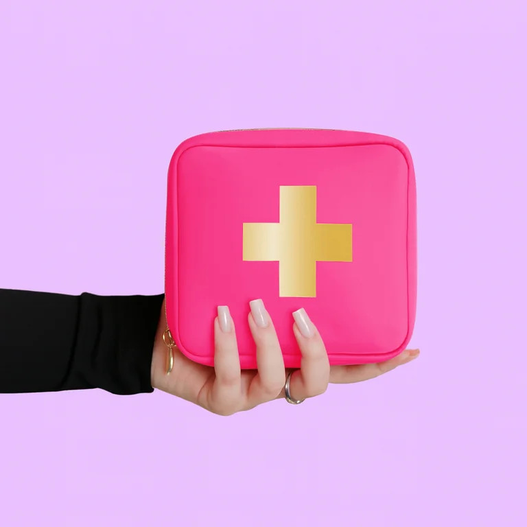 BLINGSTING Car First Aid Kit - 90 Pieces Included, Pink, 1 Count, 5 in x 5 in 2 in | Walmart (US)