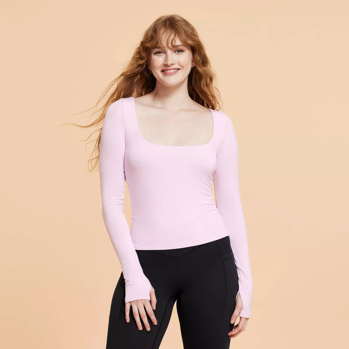 Blogilates Women's Love Story Long Sleeve Top - Light Pink XS | Target