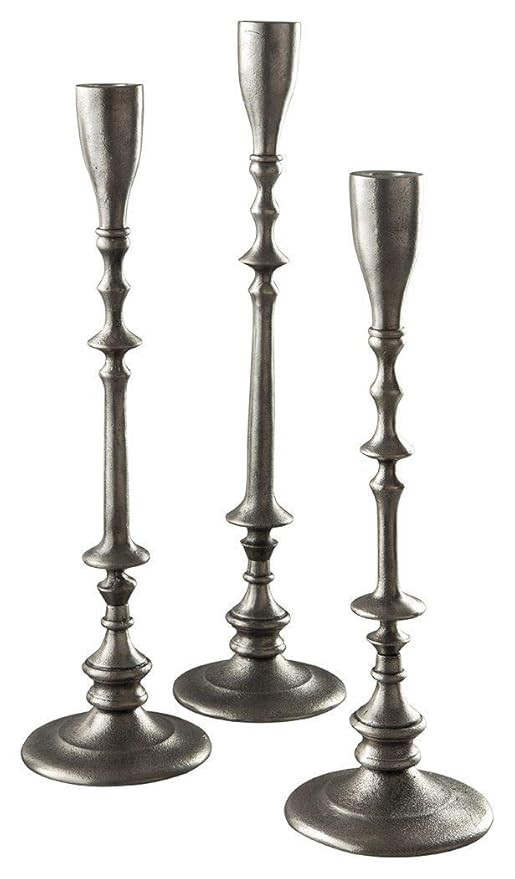 Ashley Furniture Signature Design - Dimaia Candle Holder - Set of 3 - Contemporary - Antique Silv... | Amazon (US)