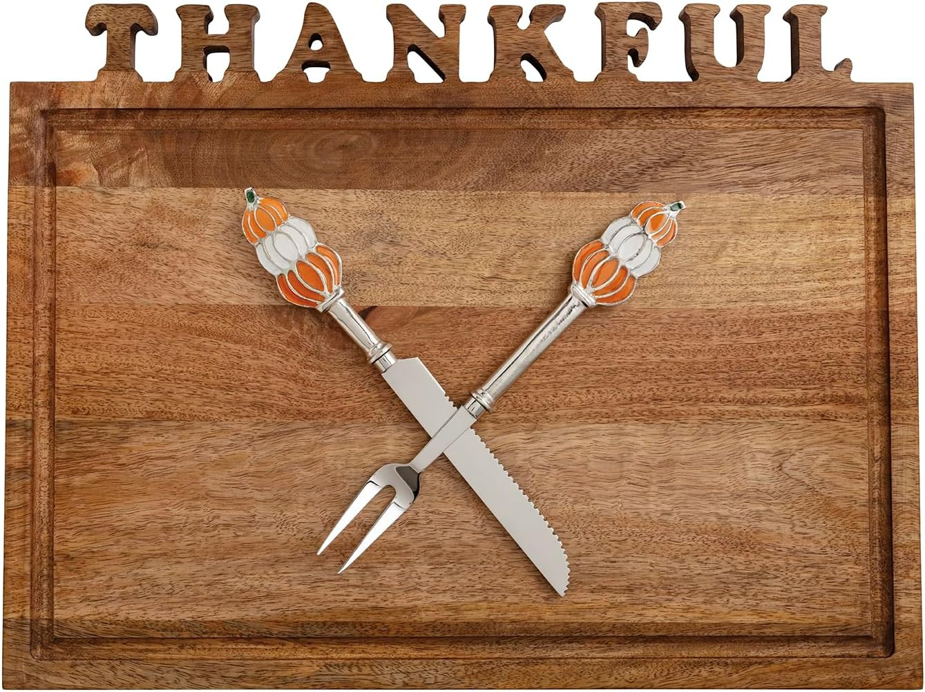 Mud Pie Thanksgiving Thankful Carving Board Set | Amazon (US)