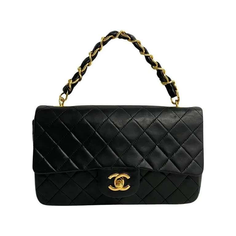 Pre-Owned CHANEL Chanel Matelasse Lambskin Leather Chain Handbag Black 51446 (Good) | Walmart (US)
