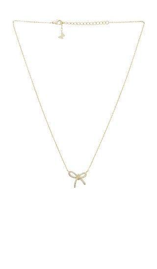 Skewed Pavé  Bow Tie Necklace in Gold | Revolve Clothing (Global)