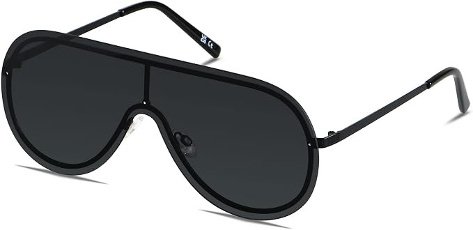 Rimless Oversized Square Sunglasses for Women Men Flat Top Shield Frameless Sun Glasses | Amazon (US)