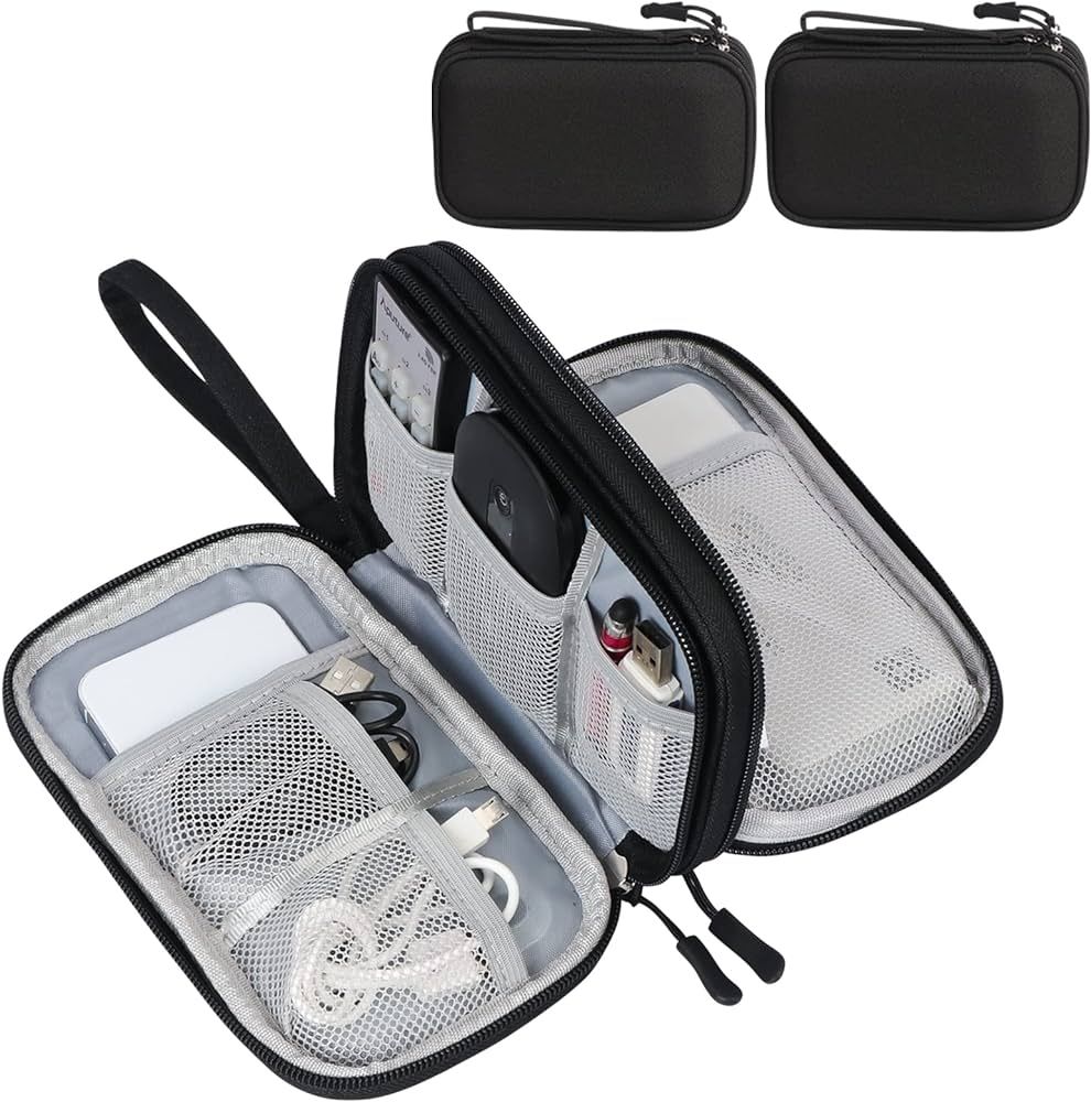 FYY Electronic Organizer, [2 PCs]Travel Cable Organizer Bag Electronic Accessories Carry Case Portab | Amazon (US)