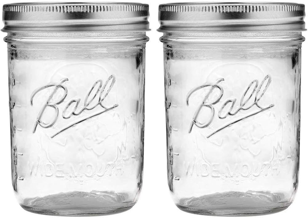 Ball Wide Mouth Pint Mason Jars with Lids & Bands | 16-oz | 2-Pack | Amazon (US)
