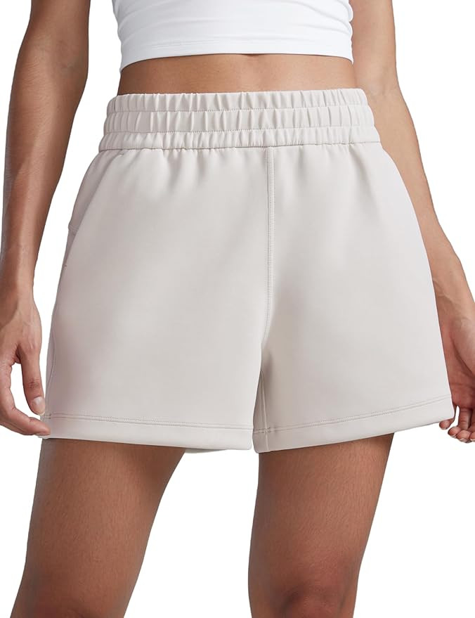 CRZ YOGA SoftAura Sweat Shorts Women Casual 4” High Waisted Modal for Lounge Athletic with Pock... | Amazon (US)