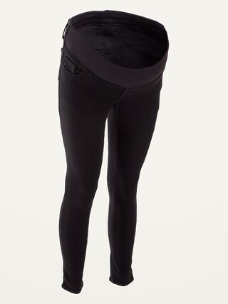Maternity Front Low-Panel Rockstar Super Skinny Black Jeans | Old Navy (US)