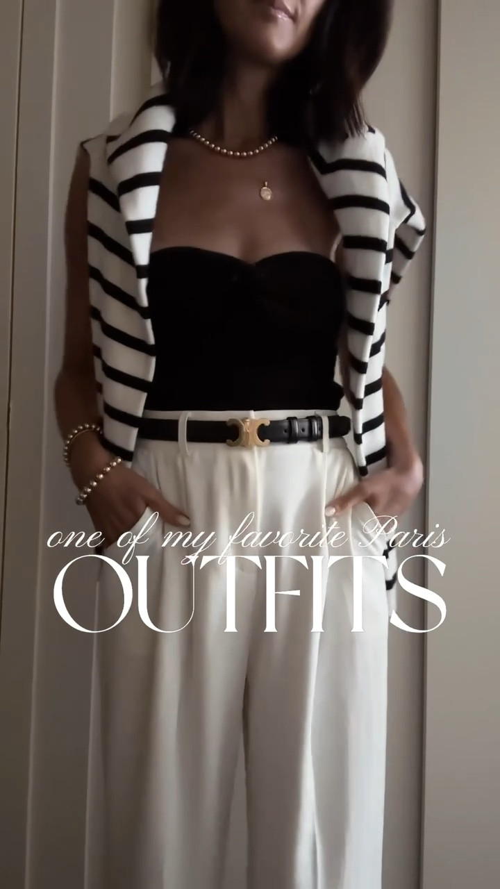 Chic budget friendly outfit I wore in Paris. I’m just shy of 5-7” wearing the size XS tube top and trousers #stylinbyaylin #aylin #ootd 

#LTKOver40 #LTKSeasonal #LTKootd
