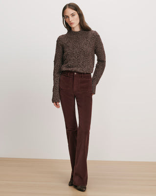 Veronica Beard Beverly Corduroy Skinny-Flare Pant Burgundy | Veronica Beard