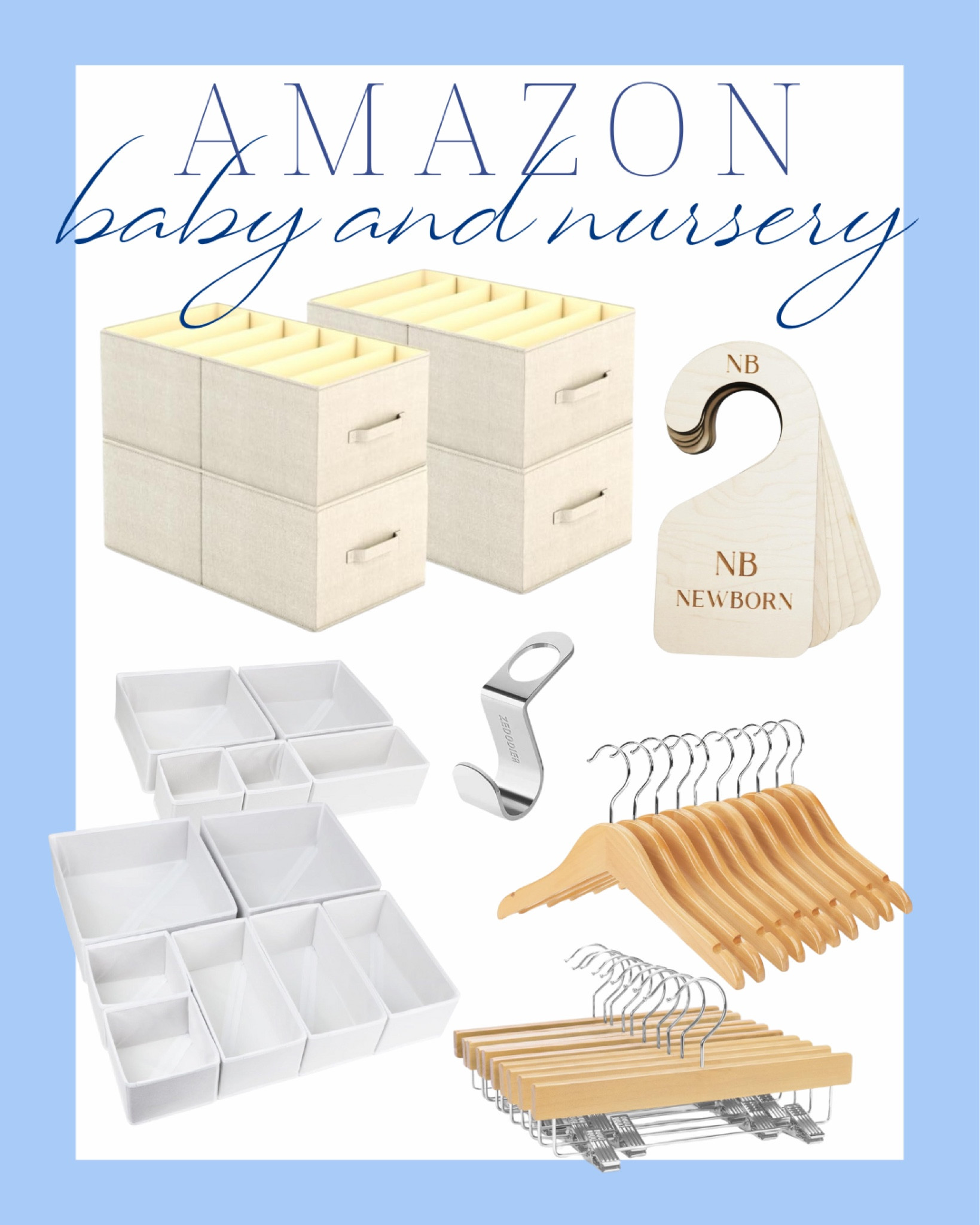 nursery organization finds | baby clothes | closet organization | storage bins | wooden hangers | drawer dividers | clothes dividers | hooks | baby girl | baby boy | nursery | kids clothes | Amazon finds | reset | organization 

#LTKbaby #LTKhome #LTKkids
