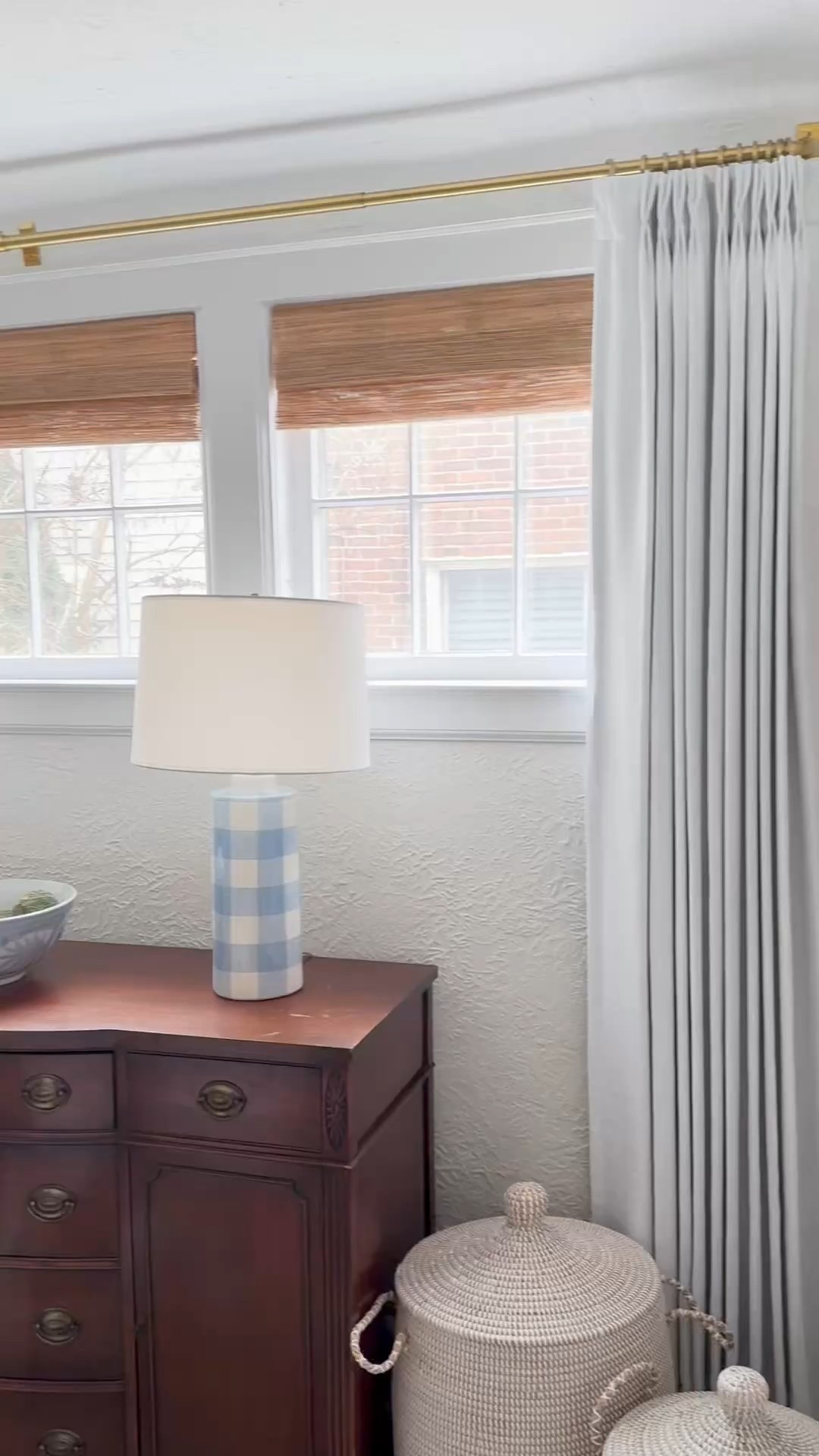 Bamboo shades in our dining room. Ours are color coffee. Use code Amandacurtain for a special discount 

#LTKHome