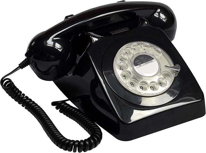 GPO 746 Rotary 1970s-style Retro Landline Phone - Curly Cord, Authentic Bell Ring | Amazon (US)