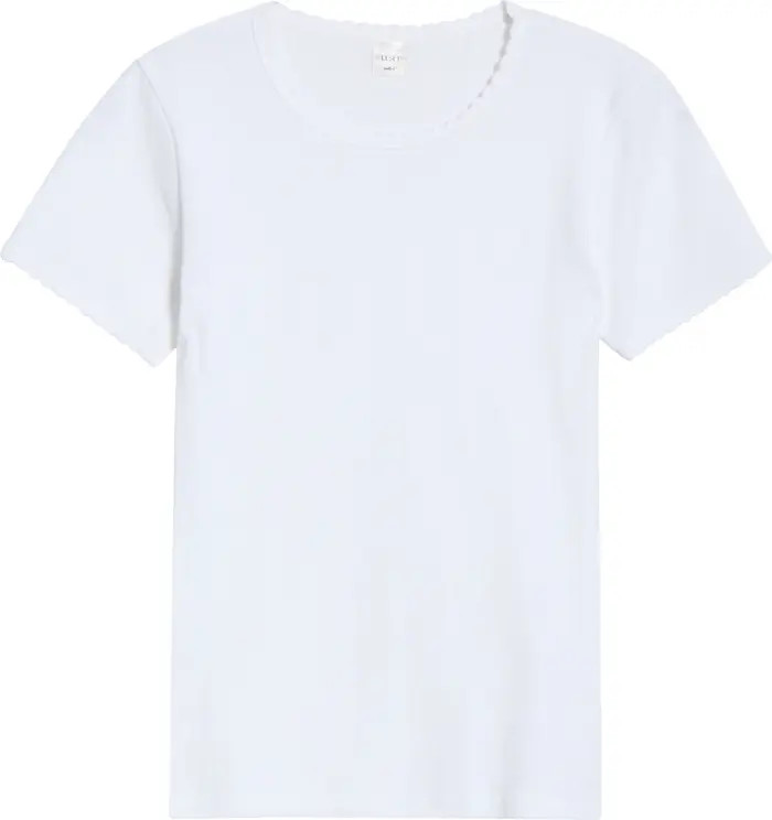 Cotton Pointelle Slim Fit T-Shirt | Nordstrom