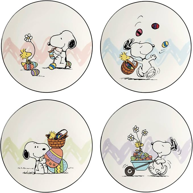 Lenox 895684 Peanuts Easter Snoopy 4-Piece Accent Plates Set, Spring Dinnerware | Amazon (US)