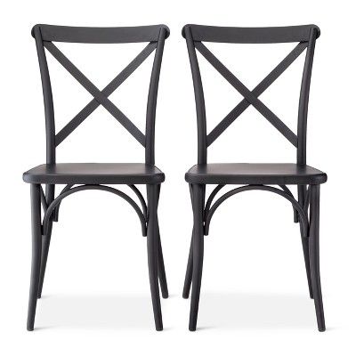 Set of 2 Malden French Bistro Dining Chair Black - Threshold™ | Target