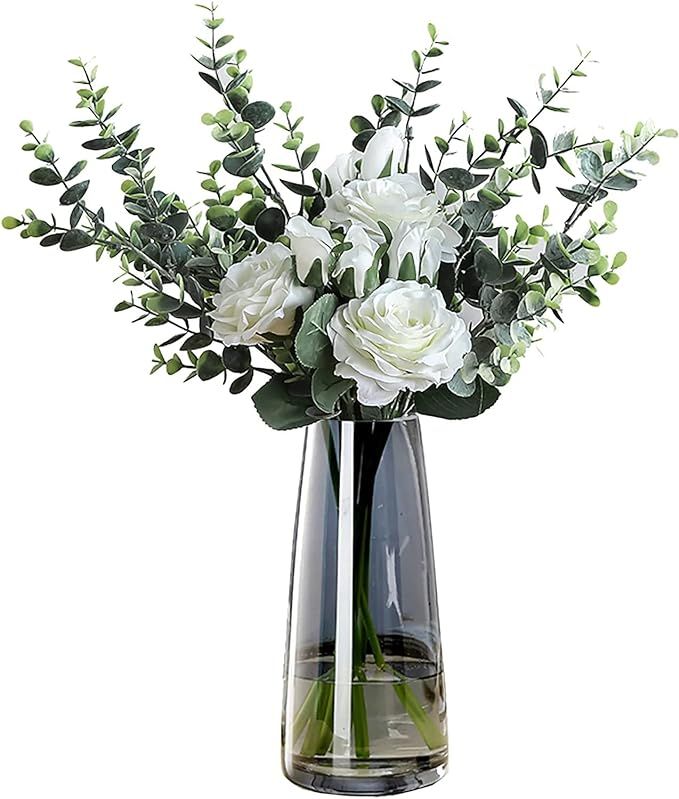 FANTESTICRYAN Modern Glass Vase Irised Crystal Clear Glass Vase for Home Office Decor (Crystal Gr... | Amazon (US)
