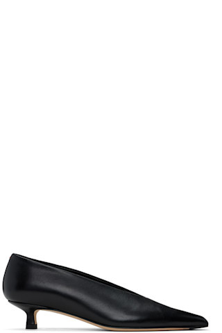 Aeyde - Black Clara Leather Heels | SSENSE