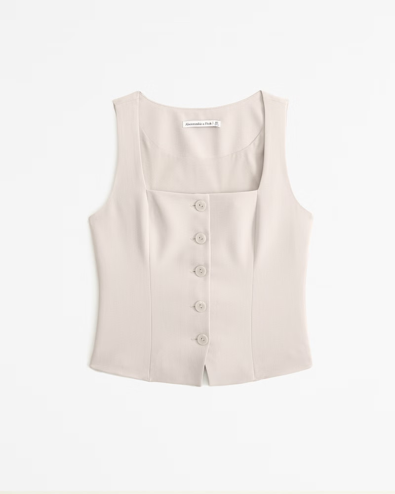 Tailored Vest Squareneck Set Top | Abercrombie & Fitch (US)