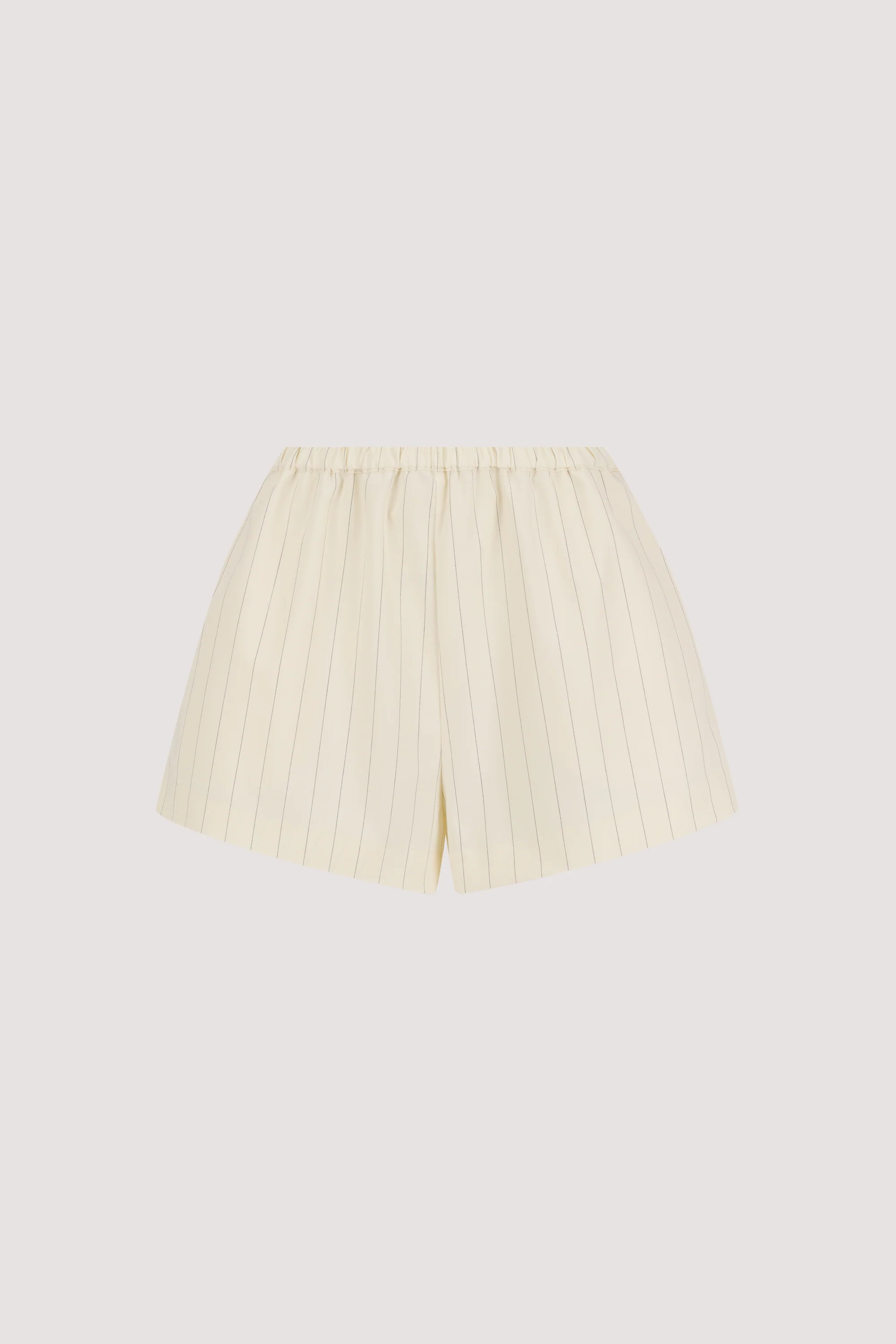 SIAN CREAM PINSTRIPE ELASTIC SHORT | DISSH