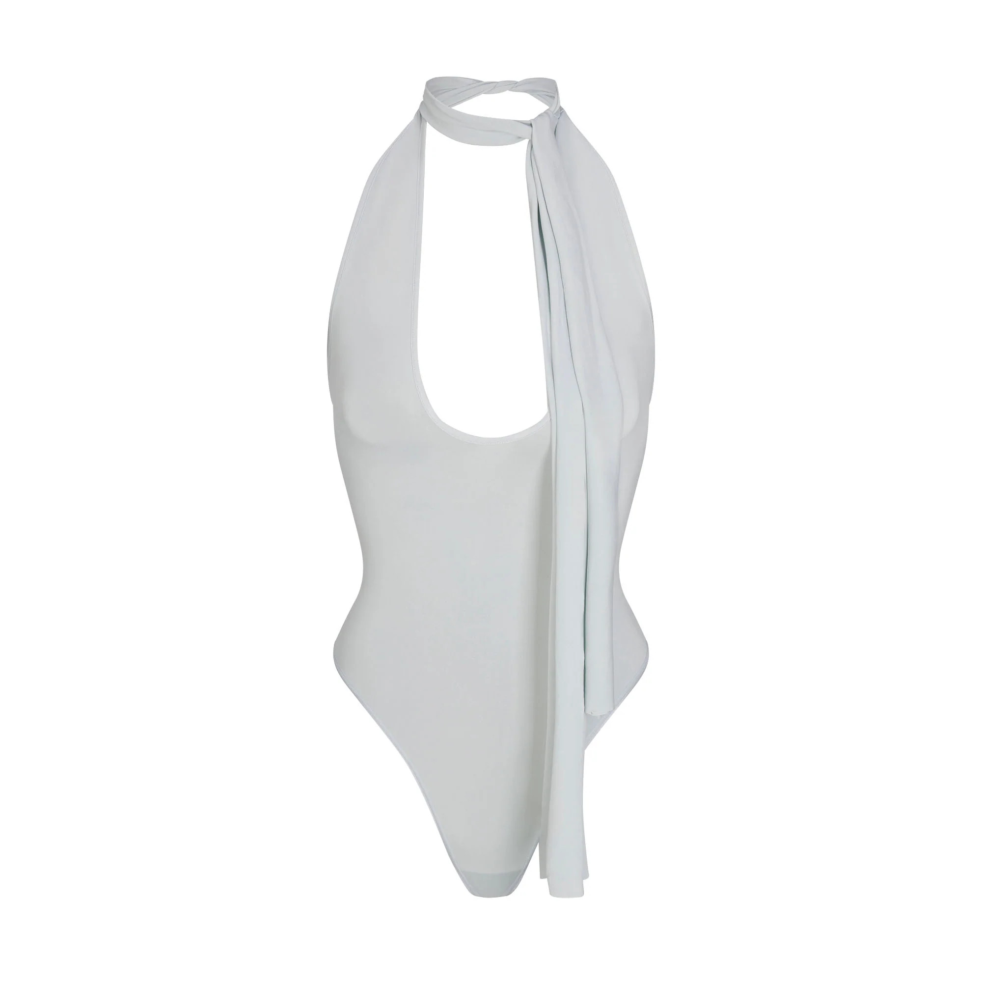 CUPRO JERSEY HALTER BODYSUIT | PEARL | SKIMS | SKIMS (US)