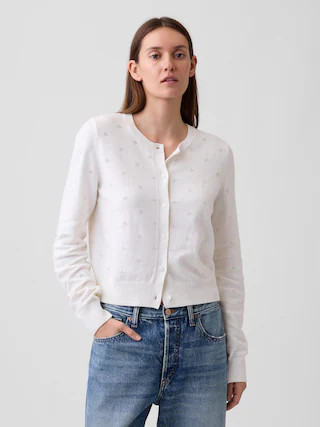 CashSoft Pointelle Cardigan | Gap Factory