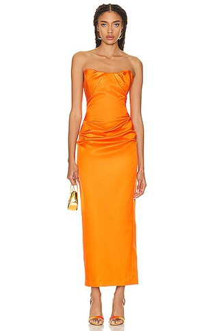 Strapless Satin Maxi Dress | FWRD 