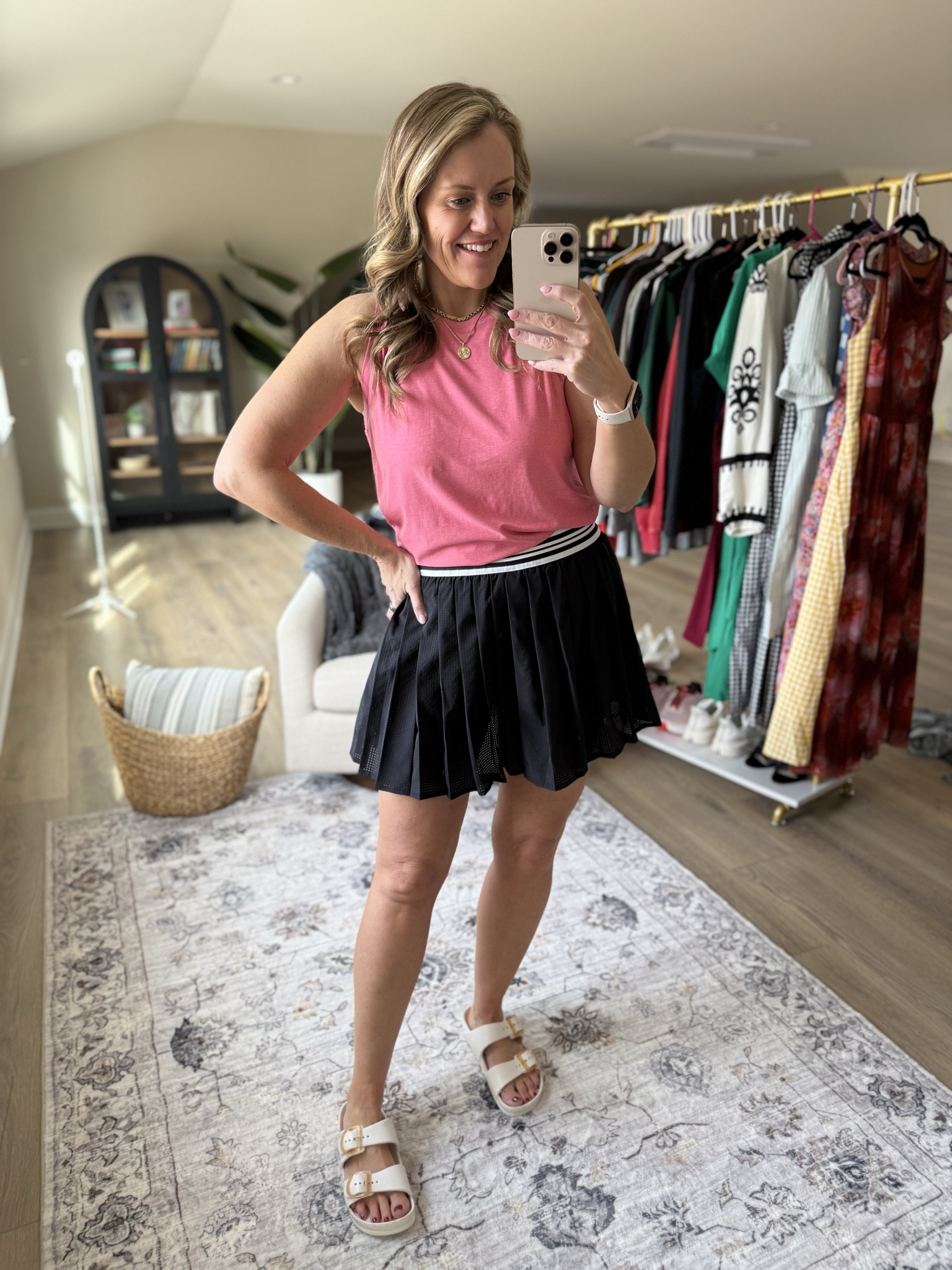 Walmart finds
Mom fashion
Walmart fashion 
Athletic dress
Sports mom
Shorts
Skort
Tank top 
Sneakers
Fits TTS, wearing medium 




#LTKMidsize #LTKootd #LTKOver40