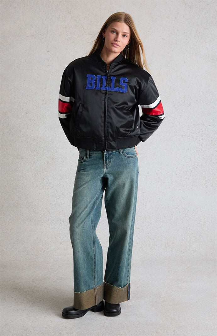 WILD COLLECTIVE Women's x NFL Buffalo Bills Bomber Jacket in Black - Size Medium | PacSun