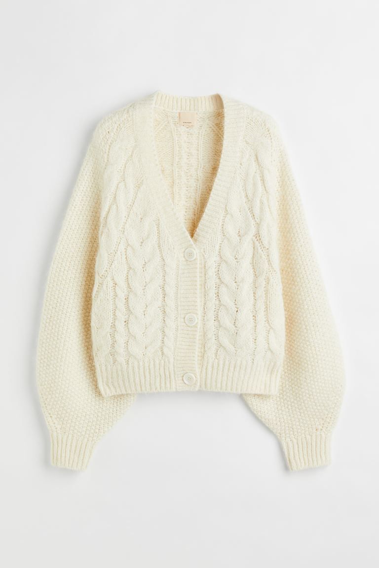 Oversized cable-knit cardigan | H&M (UK, MY, IN, SG, PH, TW, HK)