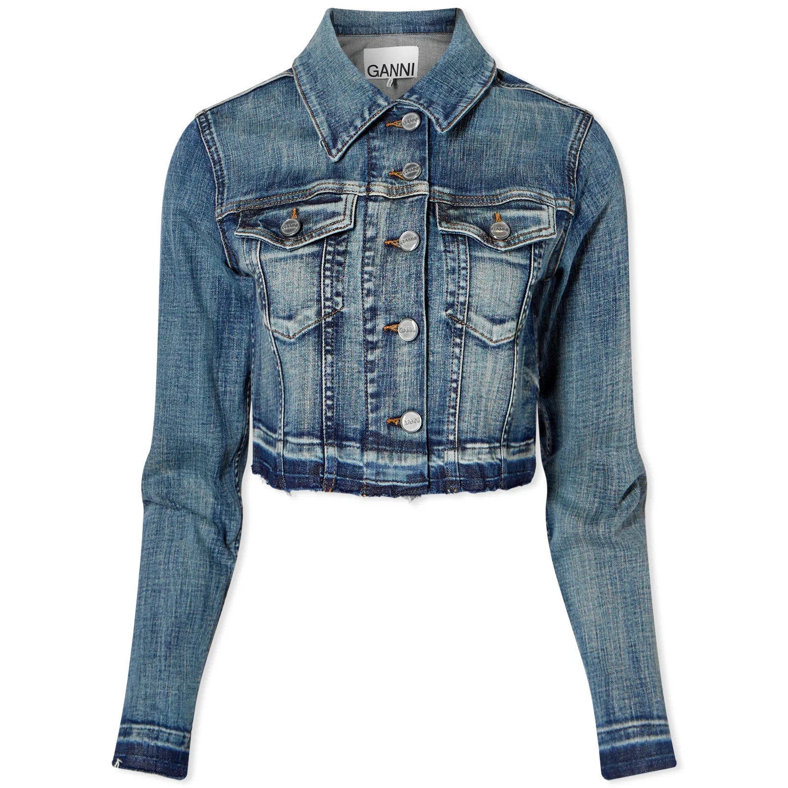 GANNI Denim Crop Jacket | End Clothing (UK & IE)