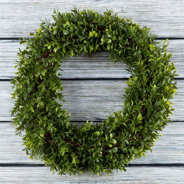 Round Artificial Hedyotis Wreath 15" - Pure Garden | Target