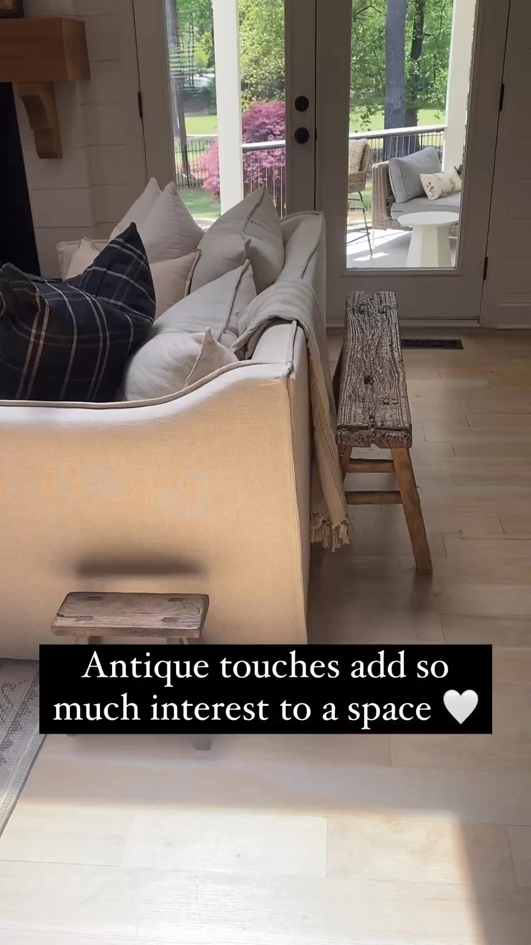 Vintage bench, wooden accents, antique decor, wooden bench
#porcheandco

#LTKStyleTip #LTKHome