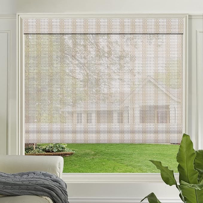 Letau Cordless Wood Window Roman Shades, Bamboo Window Blinds for Indoor Home, Pattern 3 | Amazon (US)