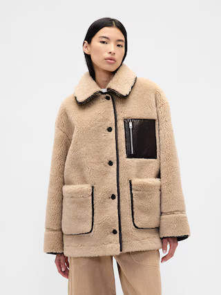 Gap × Sandy Liang Reversible Vegan Leather Sherpa Jacket | Gap (US)