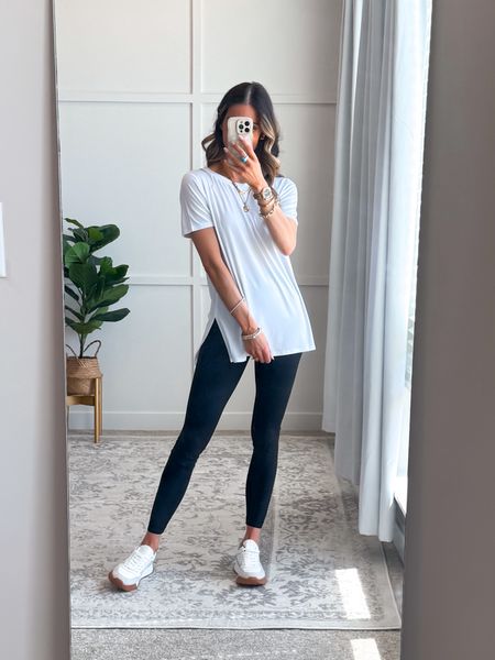 ✨I love a good capsule wardrobe basic!! These basic tunic t-shirts have great length and looks good styled multiple ways. Wear year round! 

✨Comes in multiple color options. Fits true to size. 

#amazonfinds #amazonmusthaves  #tshirt #capsulewardrobe #leggings 

#LTKsalealert #LTKstyletip #LTKfindsunder50