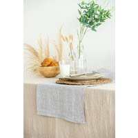 Linen Table Runner. Long Gray Washed Fabric Lunch, Dinner Custom Size Kitchen Dining, Wedding, Thank | Etsy (US)