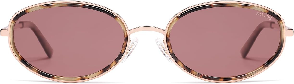 SOJOS Trendy Oval Polarized Sunglasses for Women Men, 80s 90s Chic Retro Vintage Sunnies SJ1248 | Amazon (US)