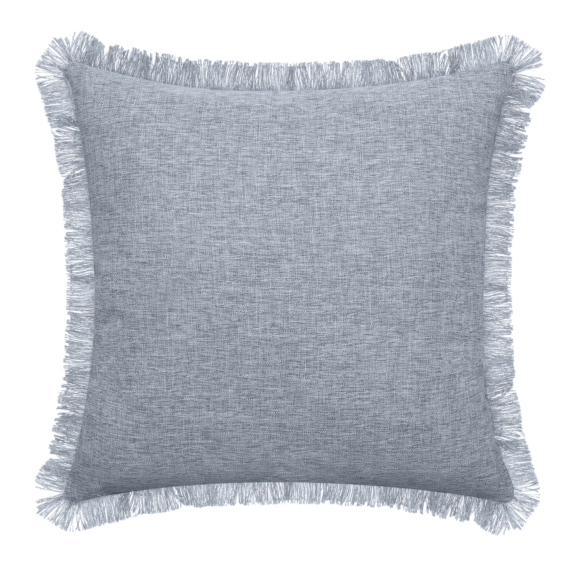 Mainstays Frayed Edge Decorative Throw Pillow, 18x18", Blue | Walmart (US)