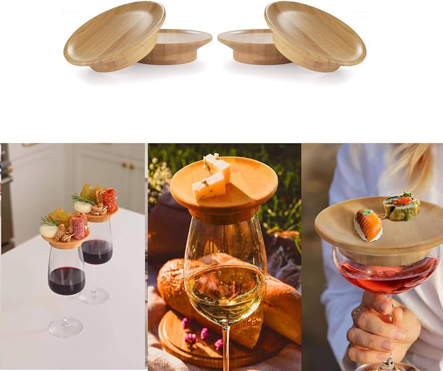 4PCS Wine Glass Charcuterie Topper, Wine Glass Charcuterie Board Topper, Bamboo Wine Glass Topper... | Amazon (US)