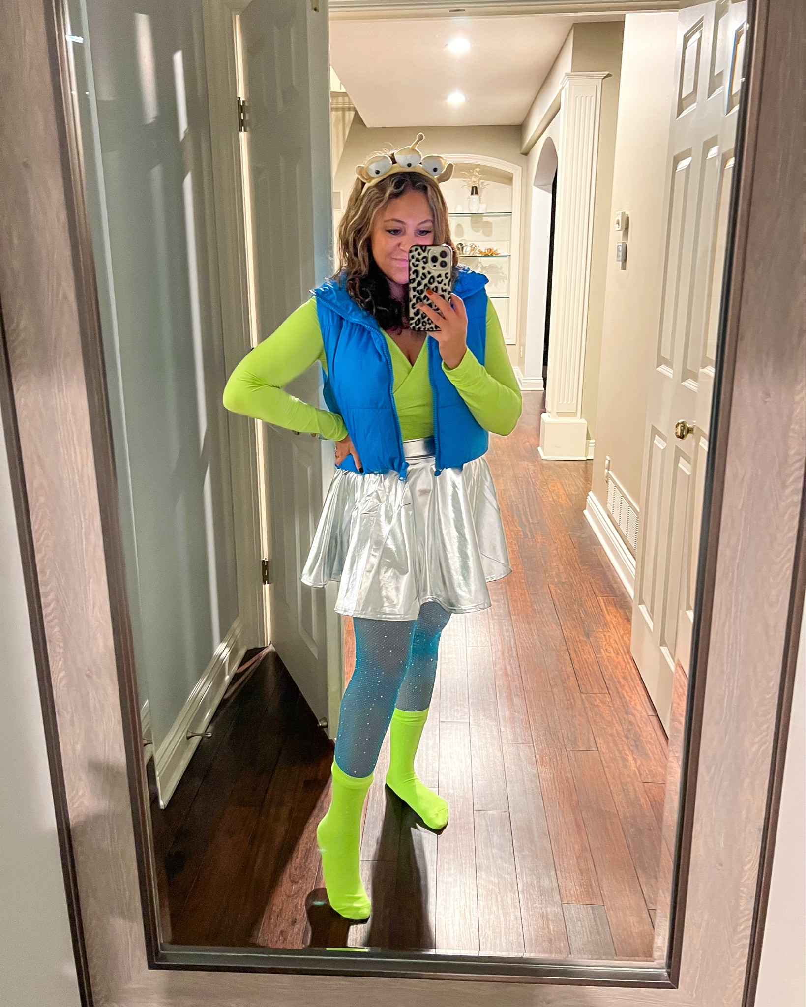 Last minute costume: Toy Story Alien! Amazon prime ✅✅

Halloween costume. Last minute costume idea. Alien costume. Fishnet tights. Fall fashion. Cropped puffer vest. 

#LTKHoliday #LTKHalloween