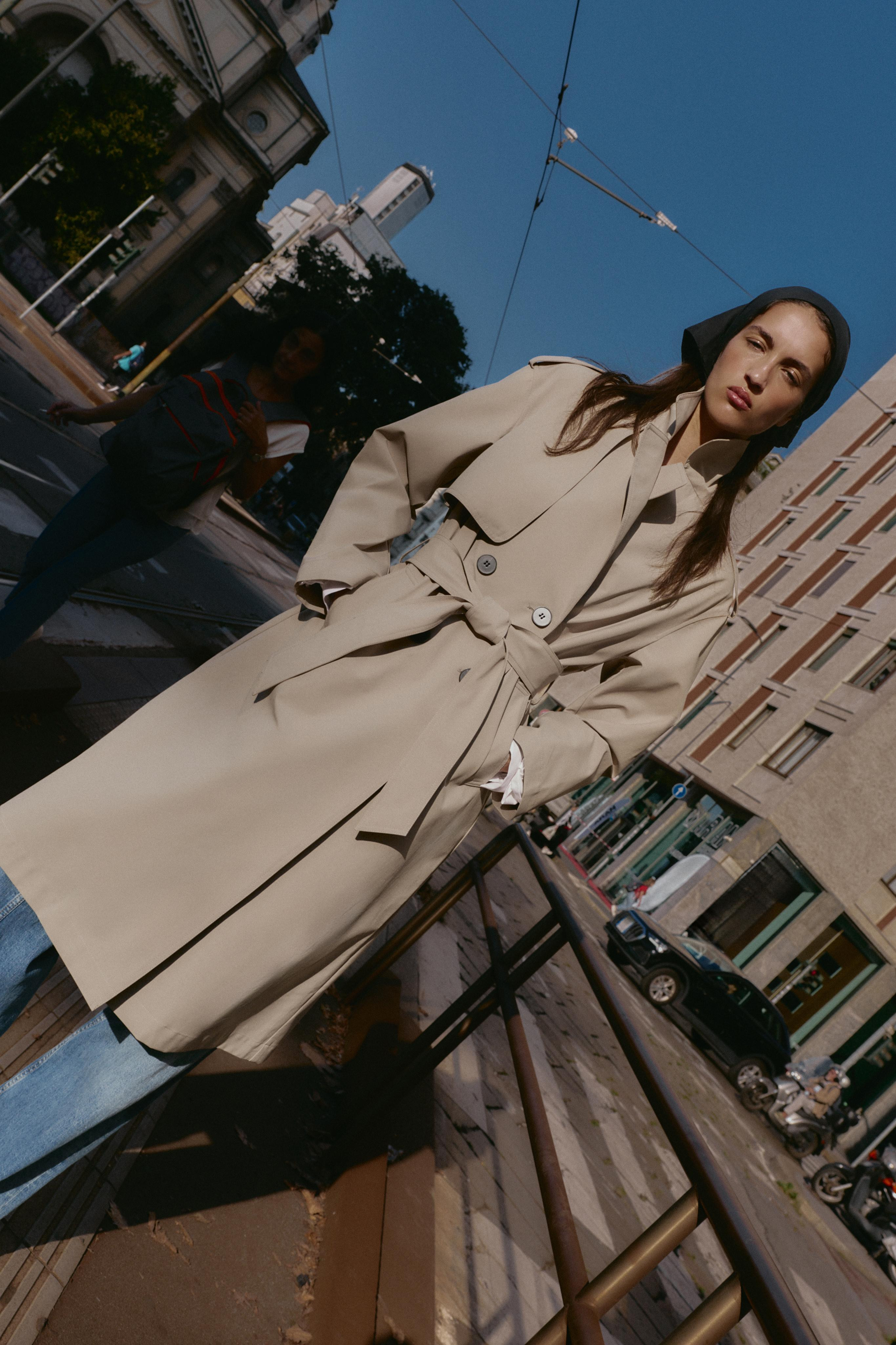 WINDPROOF WATER REPELLENT LONG TRENCH COAT WITH BELT | Zara UK