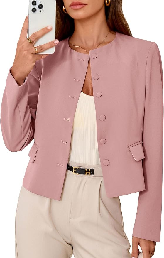 PRETTYGARDEN Women Blazers Business Casual Outfits 2026 Fall Fashion Long Sleeve Professional Off... | Amazon (US)