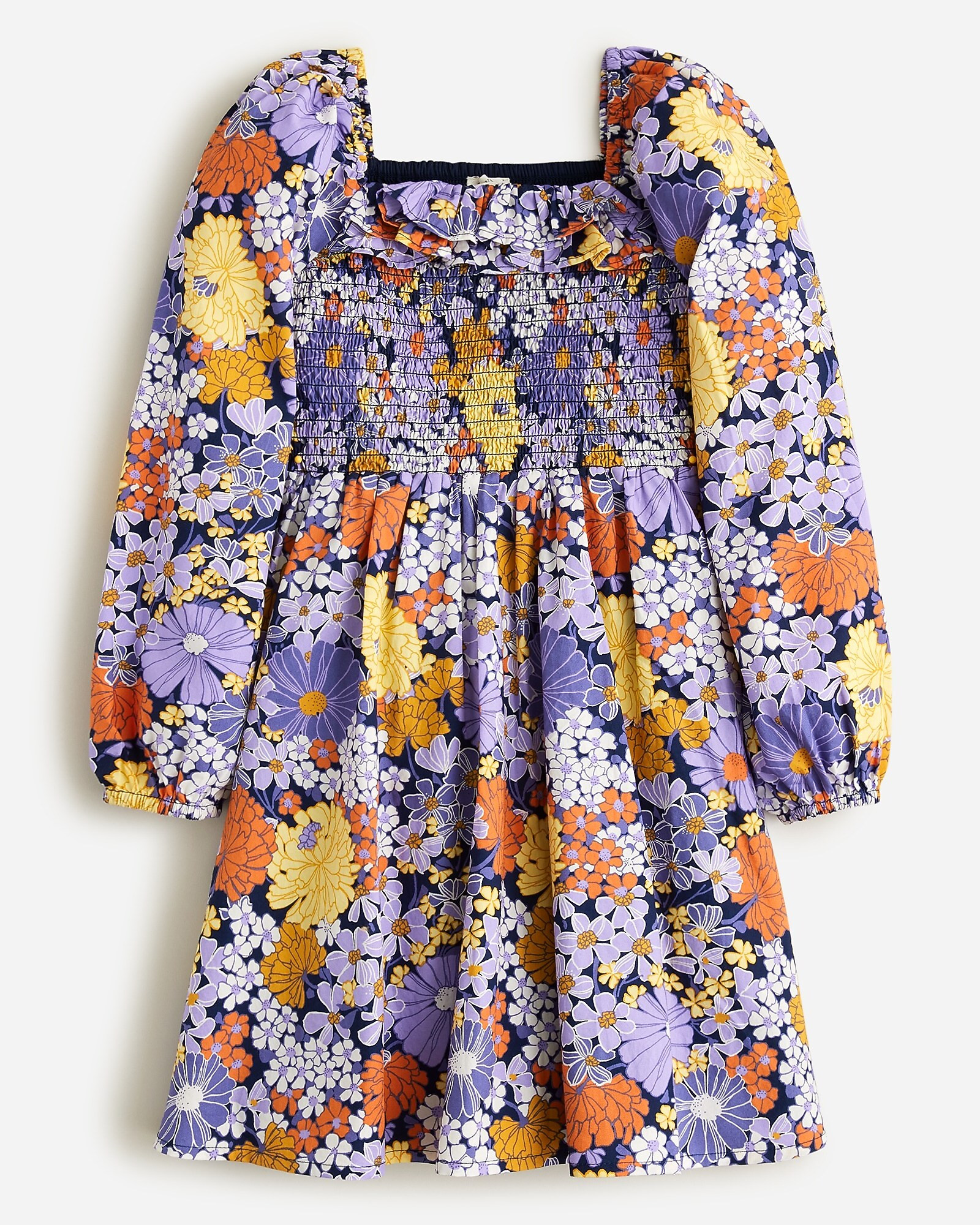 Girls' smocked ruffle dress in floral | J. Crew US