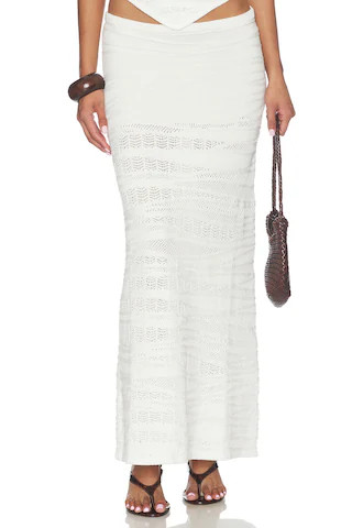 Wrenley Knit Maxi Skirt in Off White | Revolve Clothing (Global)