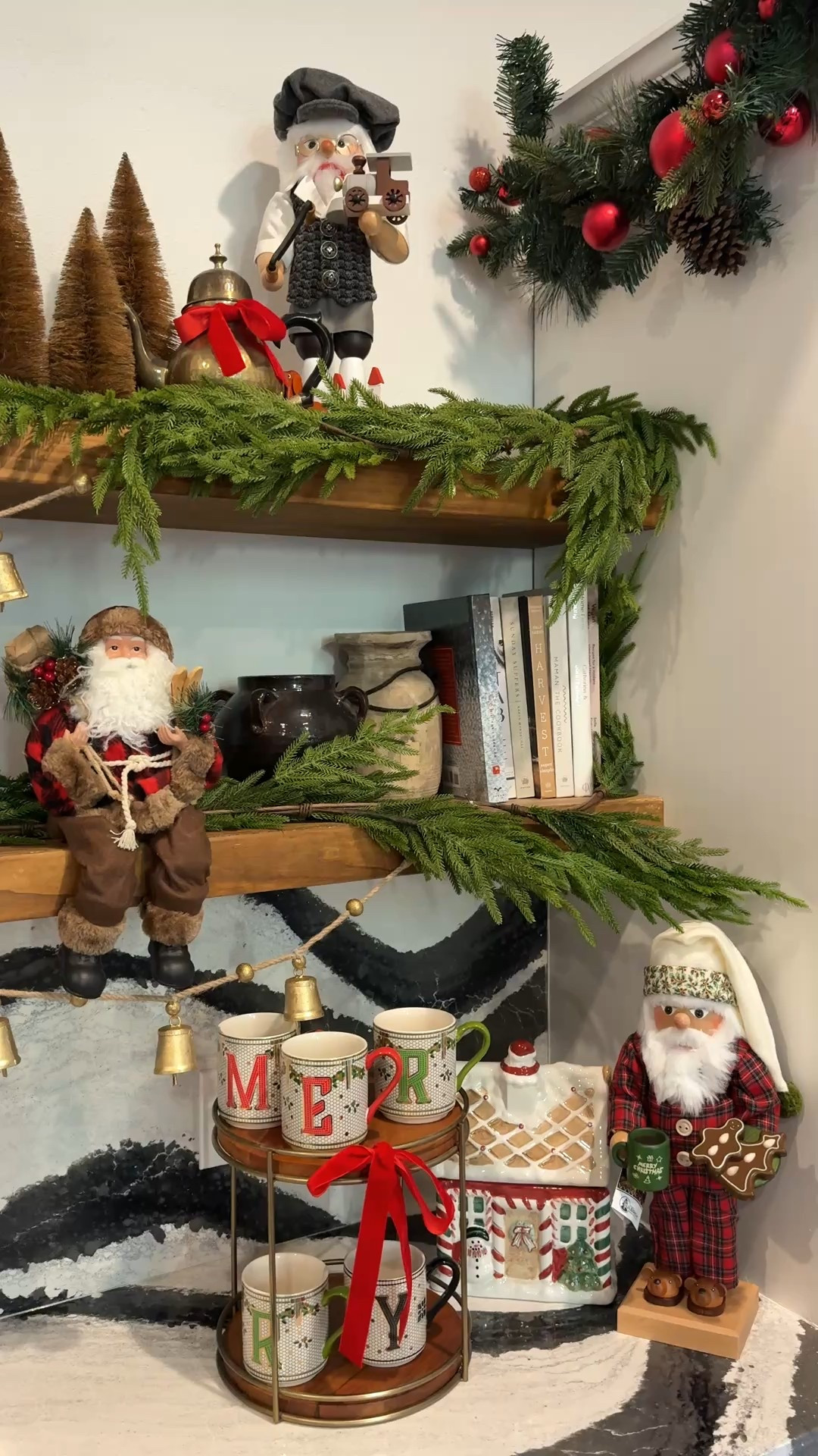 Love this little mug collection that spells MERRY for Christmas kitchen shelves decor 

#LTKFamily #LTKHome #LTKHoliday