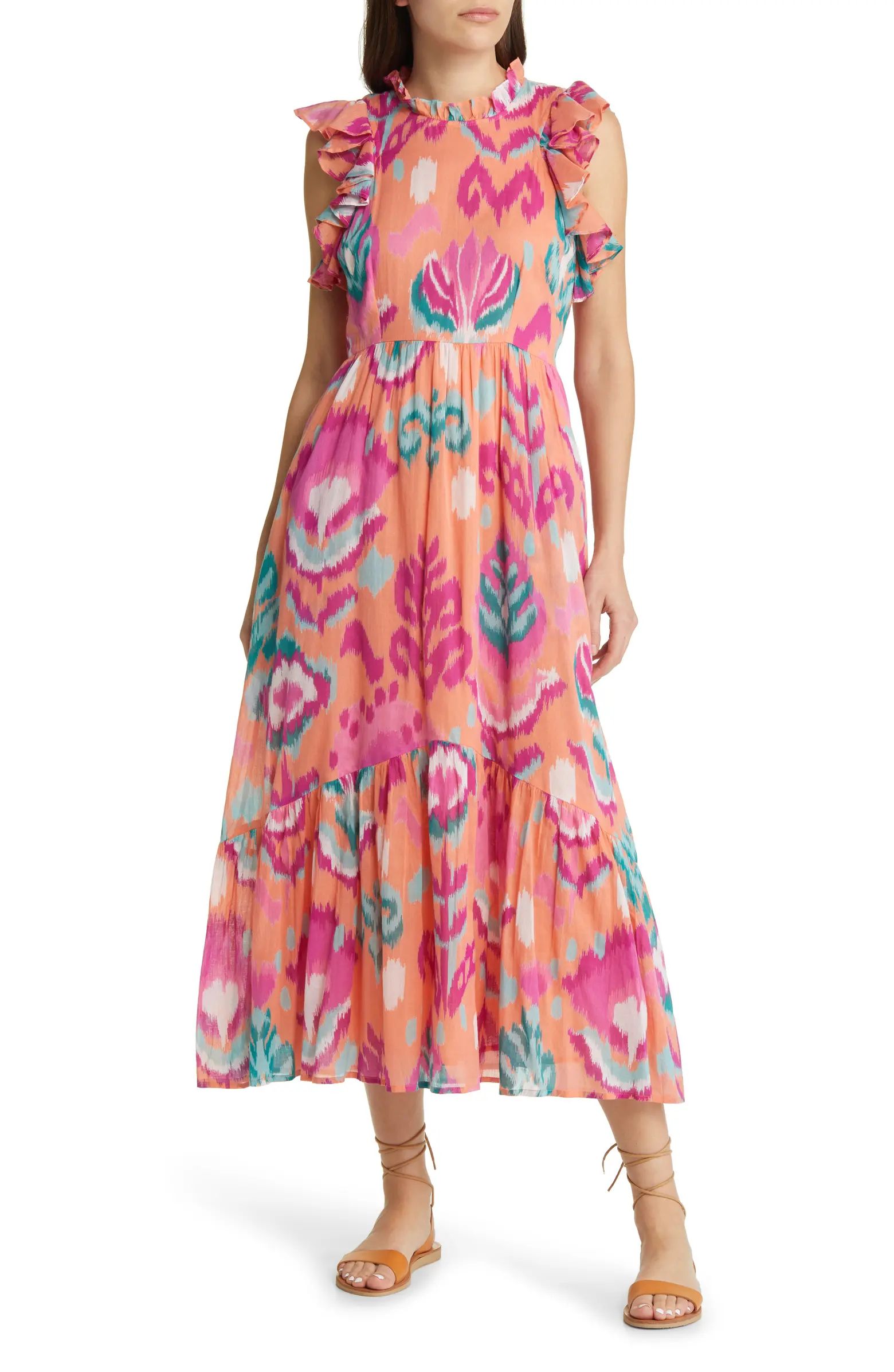 Hannah Print Ruffle Maxi Dress | Nordstrom