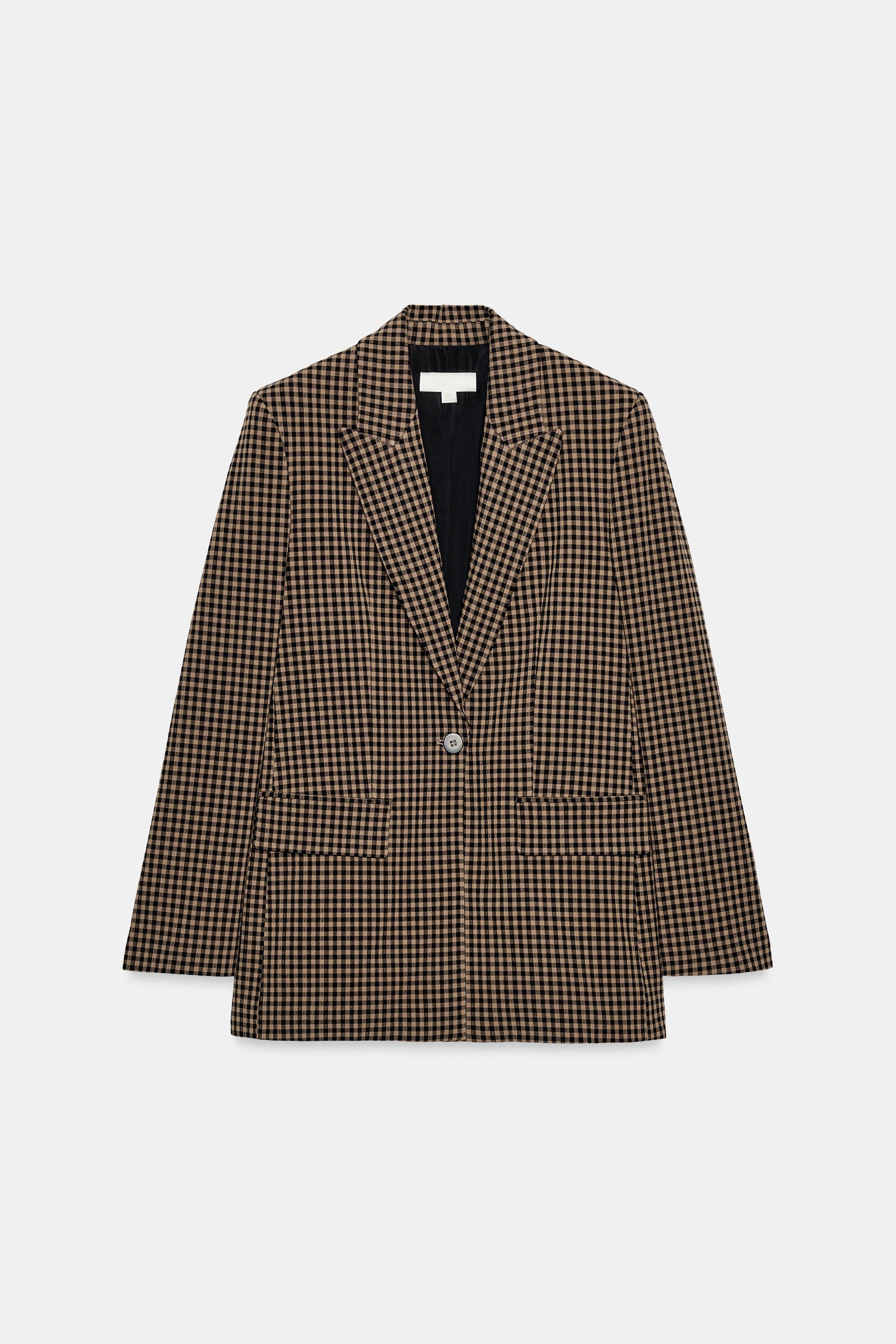 OVERSIZED GINGHAM BLAZER | Zara AU