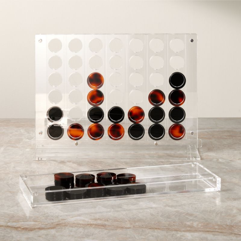 Tortoise Acrylic Four in a Row Game | CB2 | CB2
