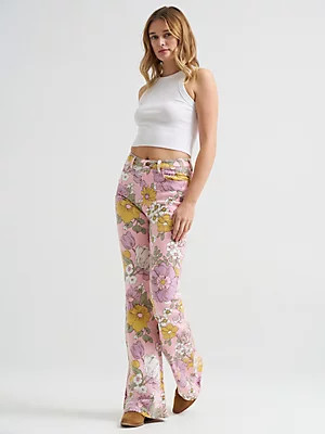 Women's High Rise Print Flare Jean | Wrangler