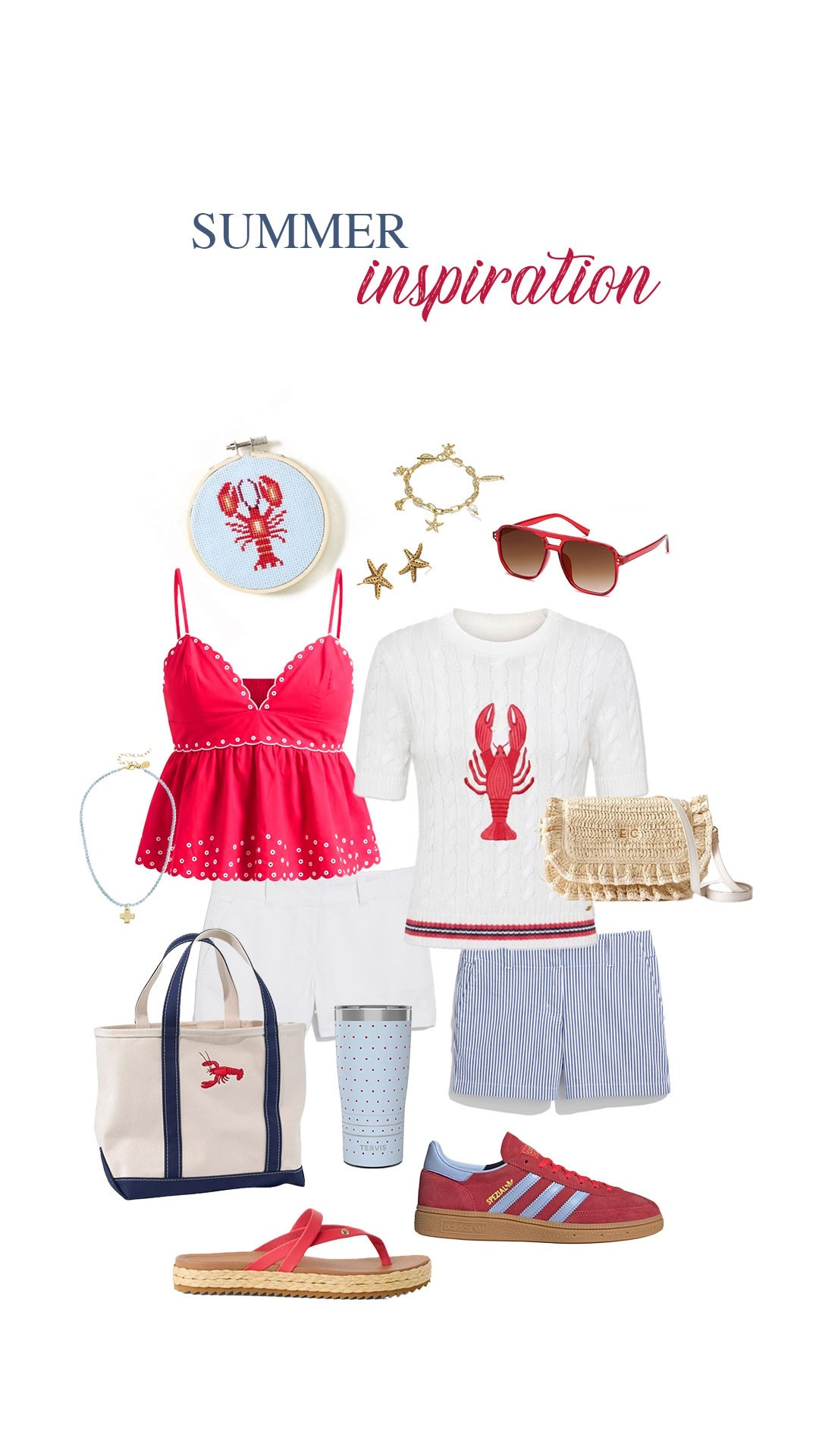 Summer outfit inspiration… #redwhiteandblue #fourthofjuly #lobster #coastal

#LTKSeasonal #LTKSaleAlert #LTKootd
